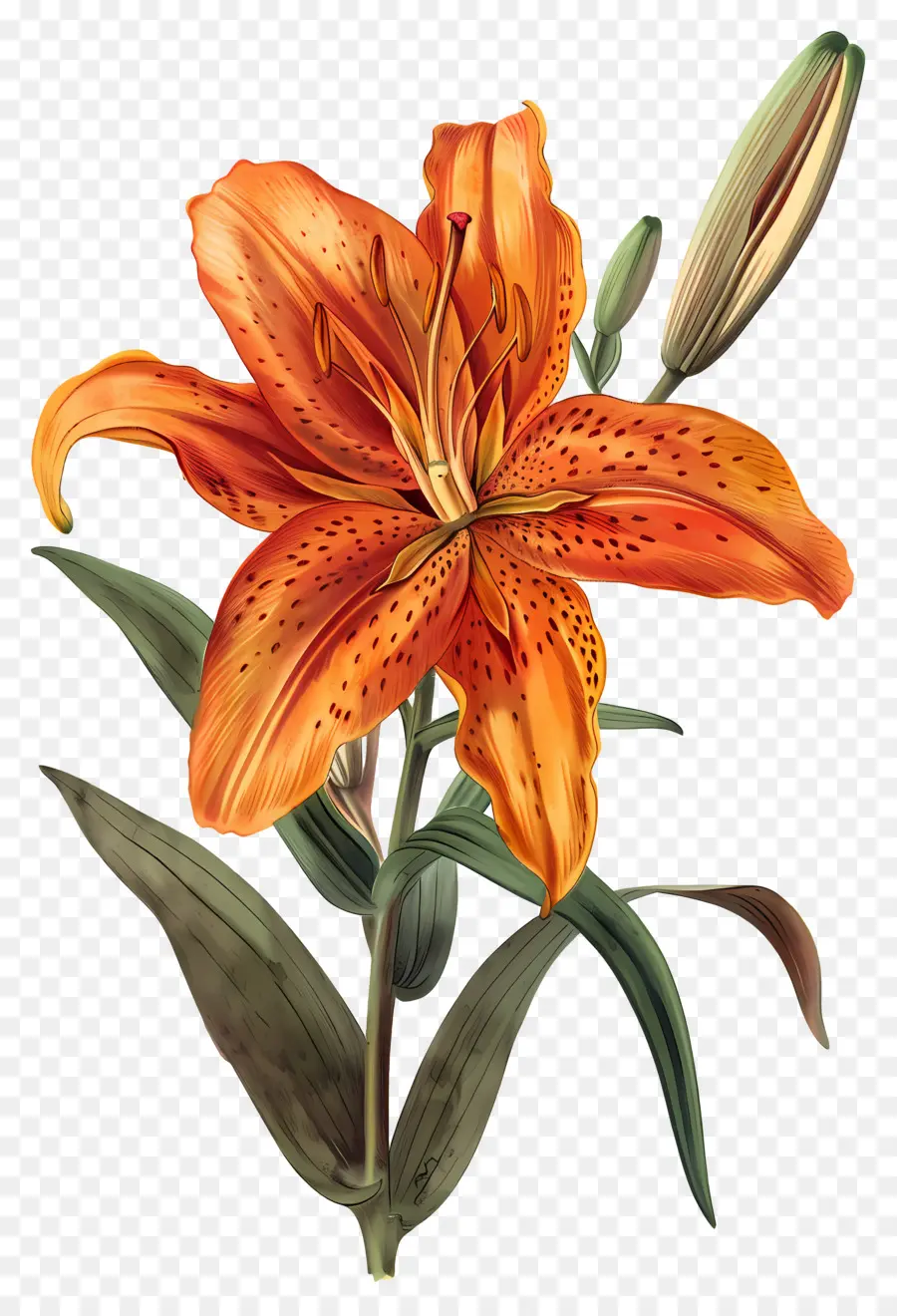 Bunga Lily，Bunga Lili Oranye PNG