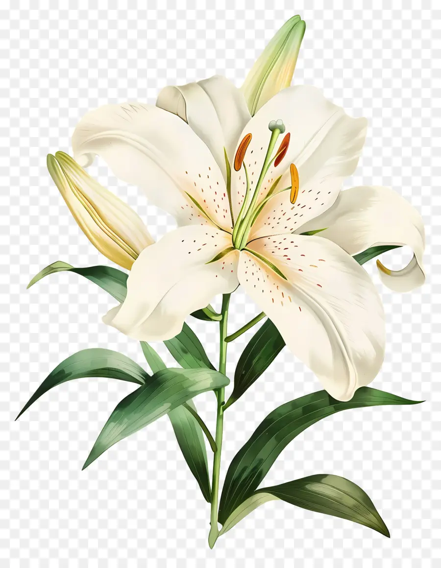 Bunga Lily，Bunga Lili Putih PNG