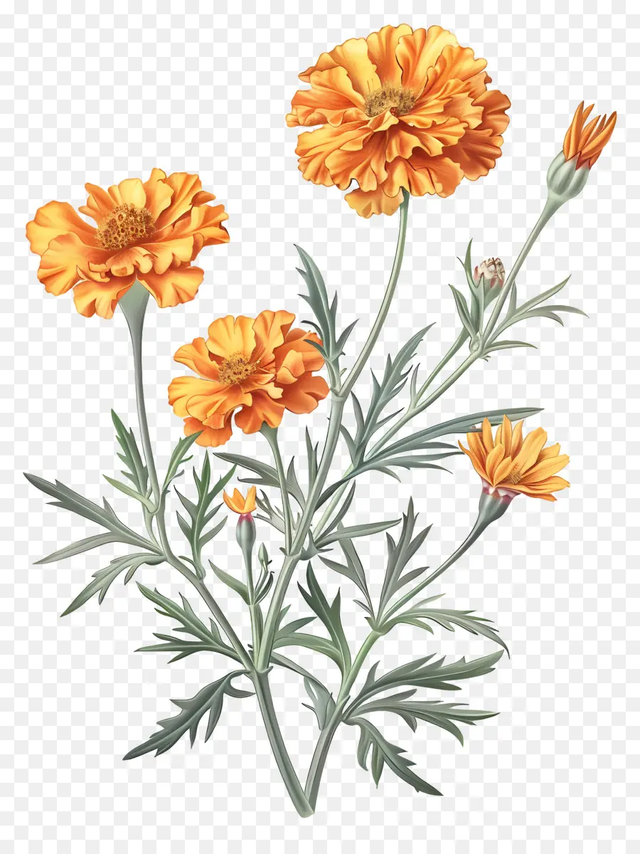 Bunga Marigold，Bunga Jeruk PNG