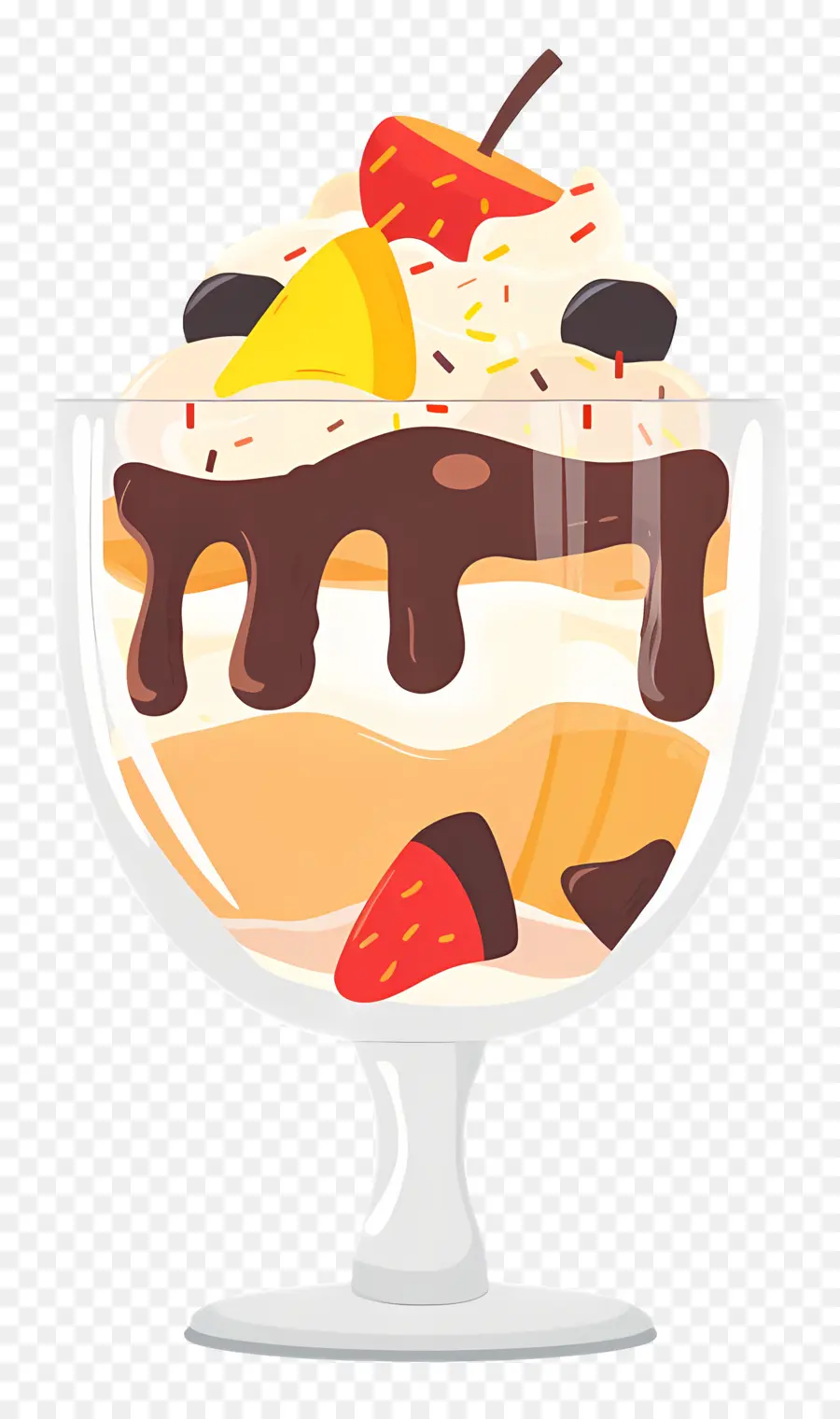 Es Krim Sundae，Buah Sundae PNG