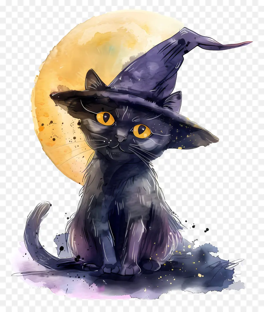 Kucing Halloween，Kucing Hitam PNG