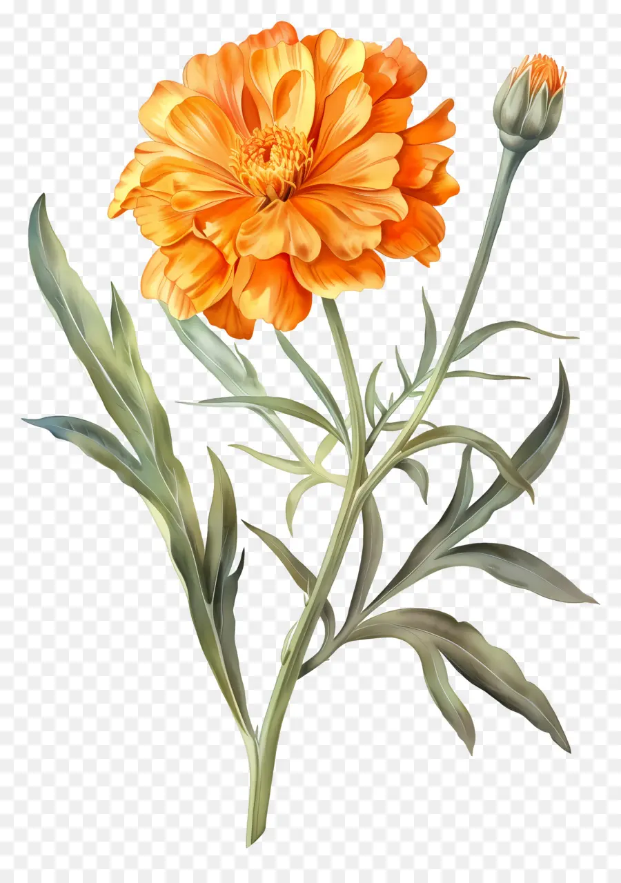 Bunga Marigold，Bunga Jeruk PNG