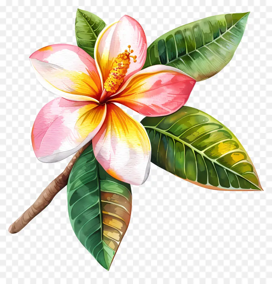 Bunga Plumeria，Daun Daun PNG