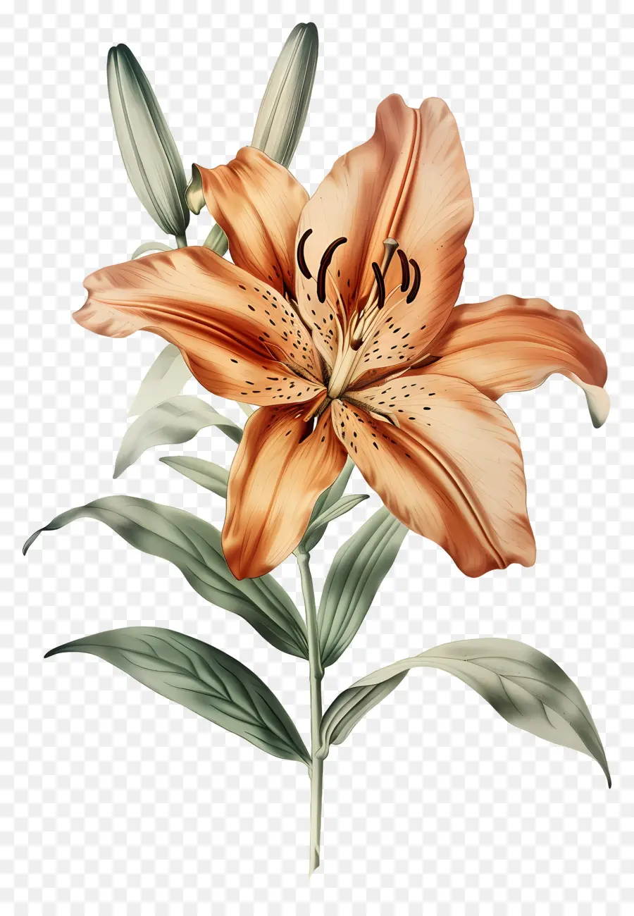 Bunga Lily，Bunga Lili Oranye PNG