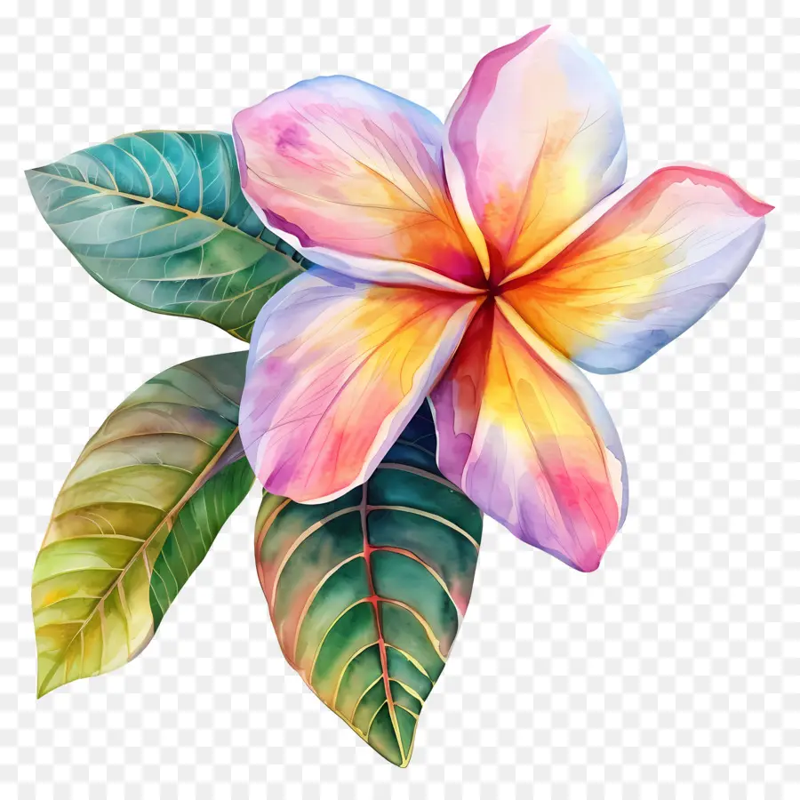 Bunga Plumeria，Bunga Berwarna Warni PNG