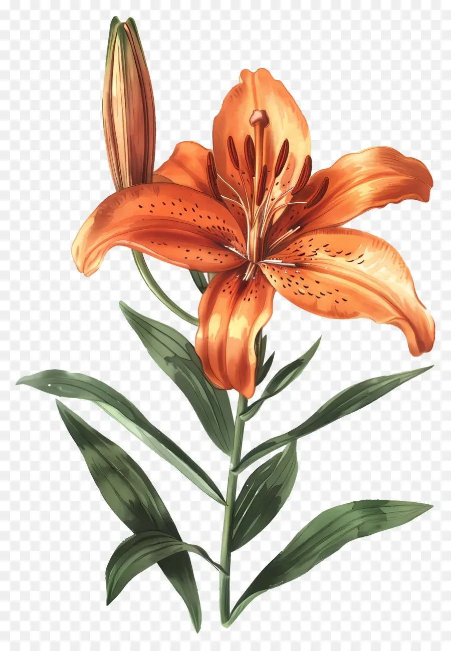 Bunga Lily，Bunga Lili Oranye PNG