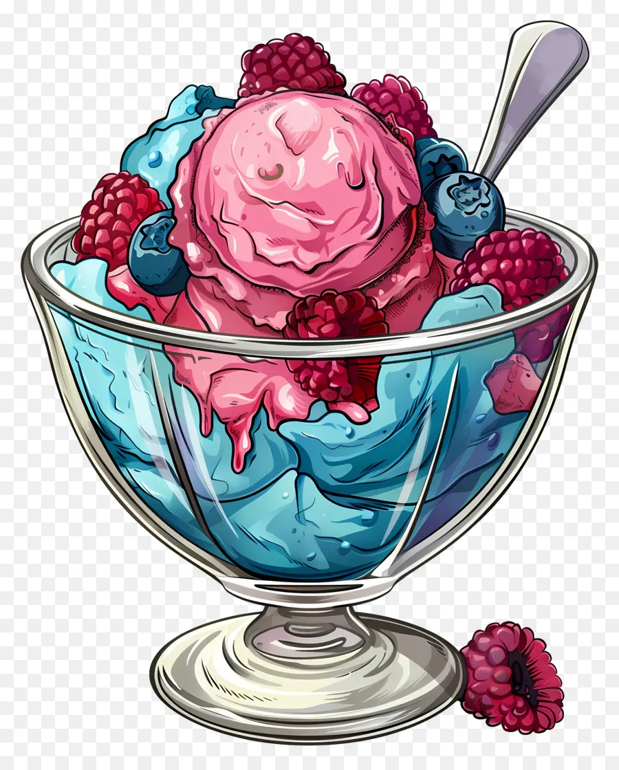 Es Krim Sundae，Es Krim Berry PNG