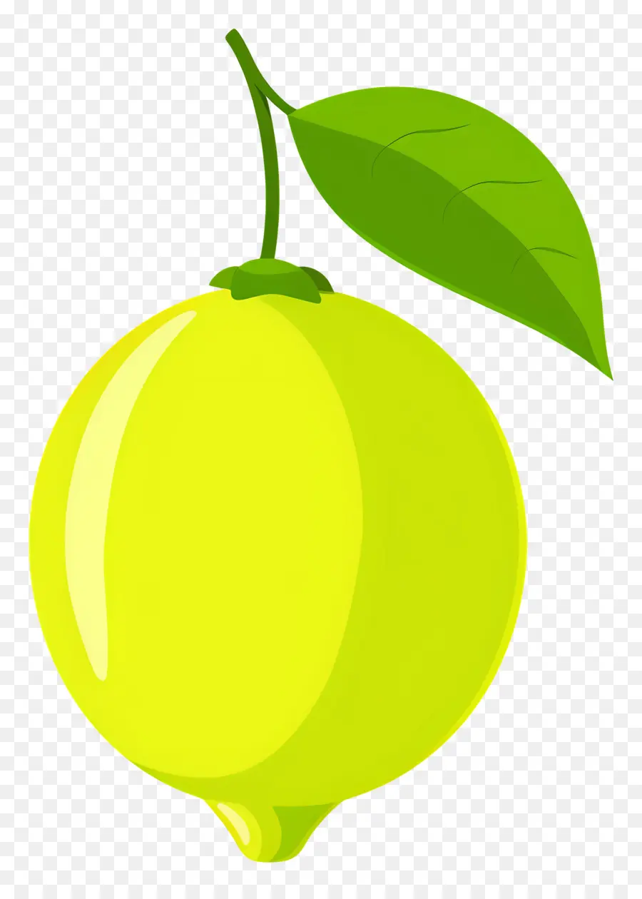 Lemon Hijau，Lemon Dengan Daun PNG