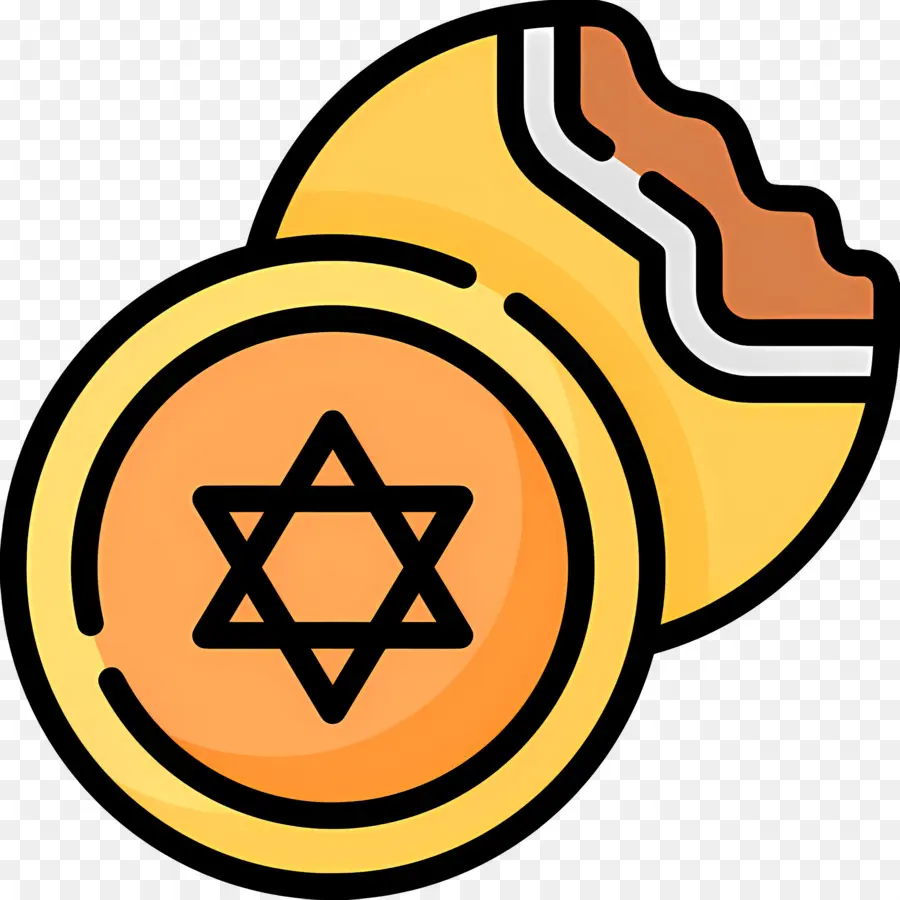 Hanukkah Gelt，Bintang David Coin Dengan Bite PNG