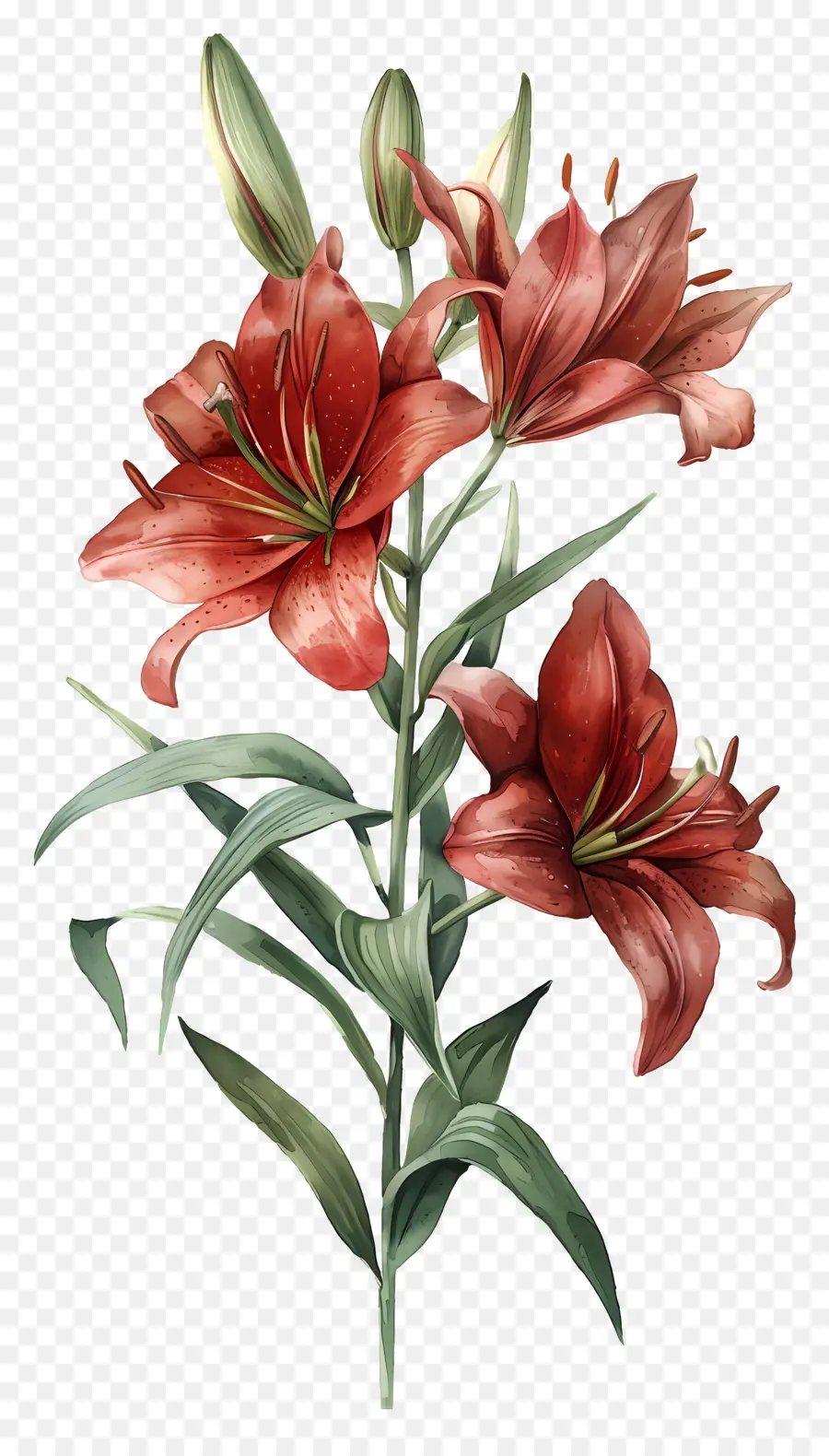 Bunga Lily，Bunga Lili Oranye PNG