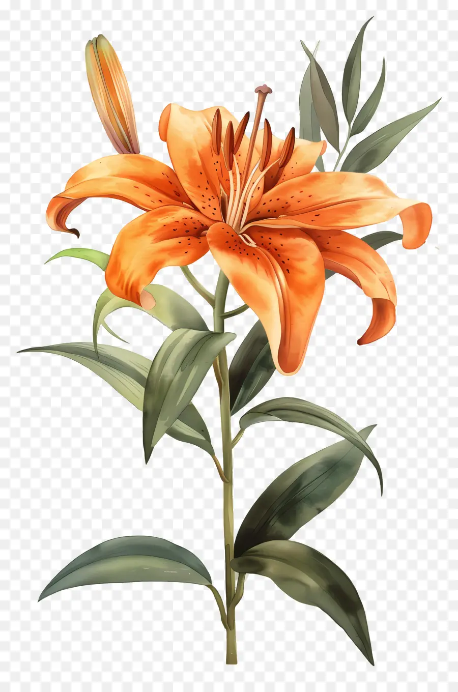 Bunga Lily，Bunga Lili Oranye PNG