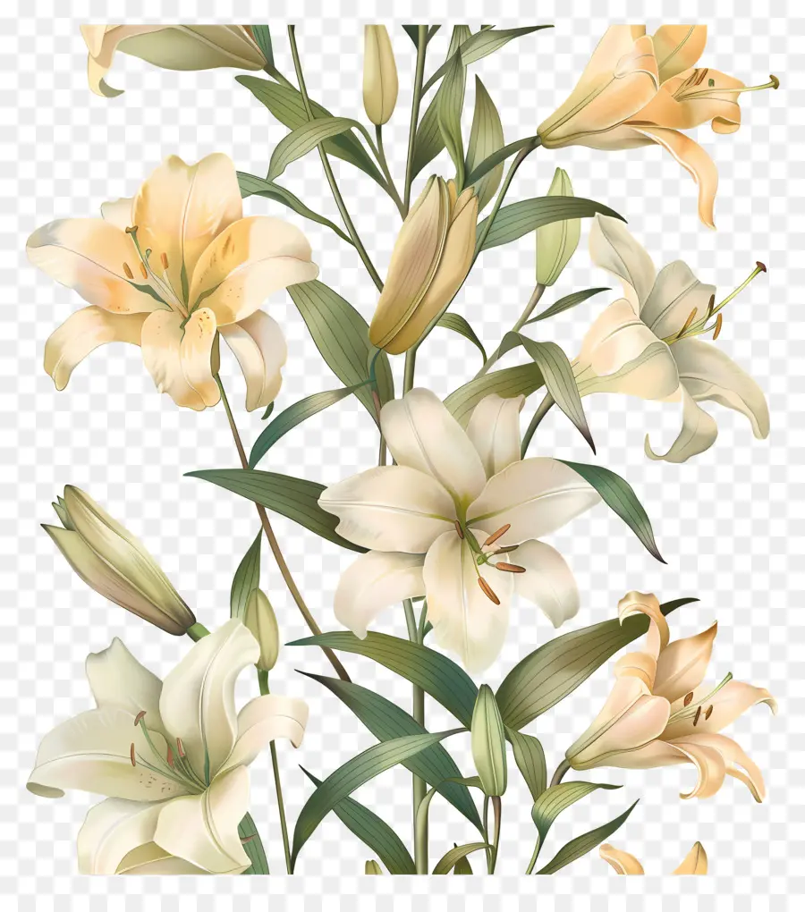 Bunga Lily，Bunga Bakung PNG