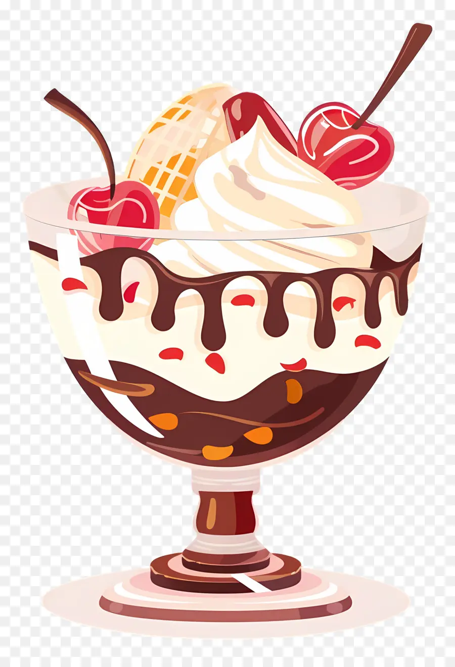 Es Krim Sundae，Buah Sundae PNG