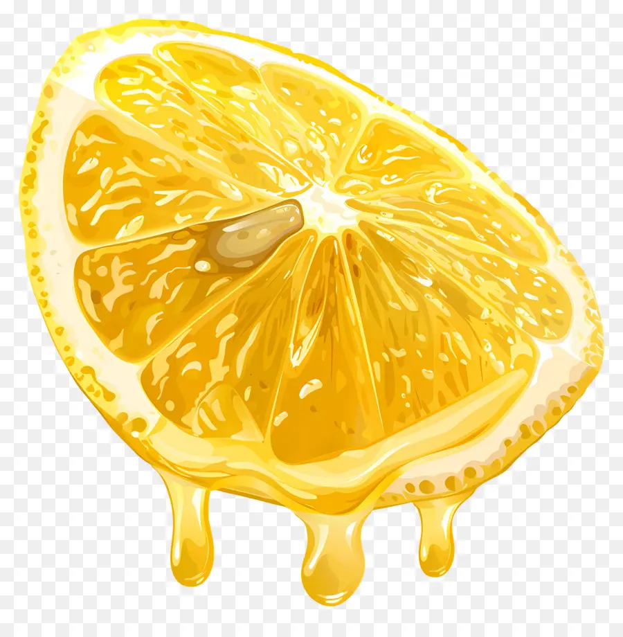 Irisan Lemon，Irisan Lemon Yang Menetes PNG