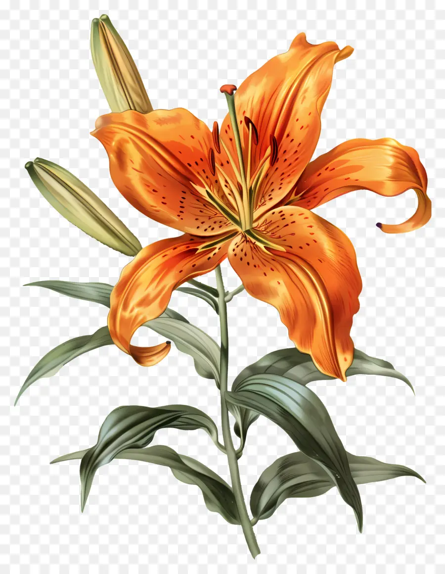 Bunga Lily，Bunga Lili Oranye PNG