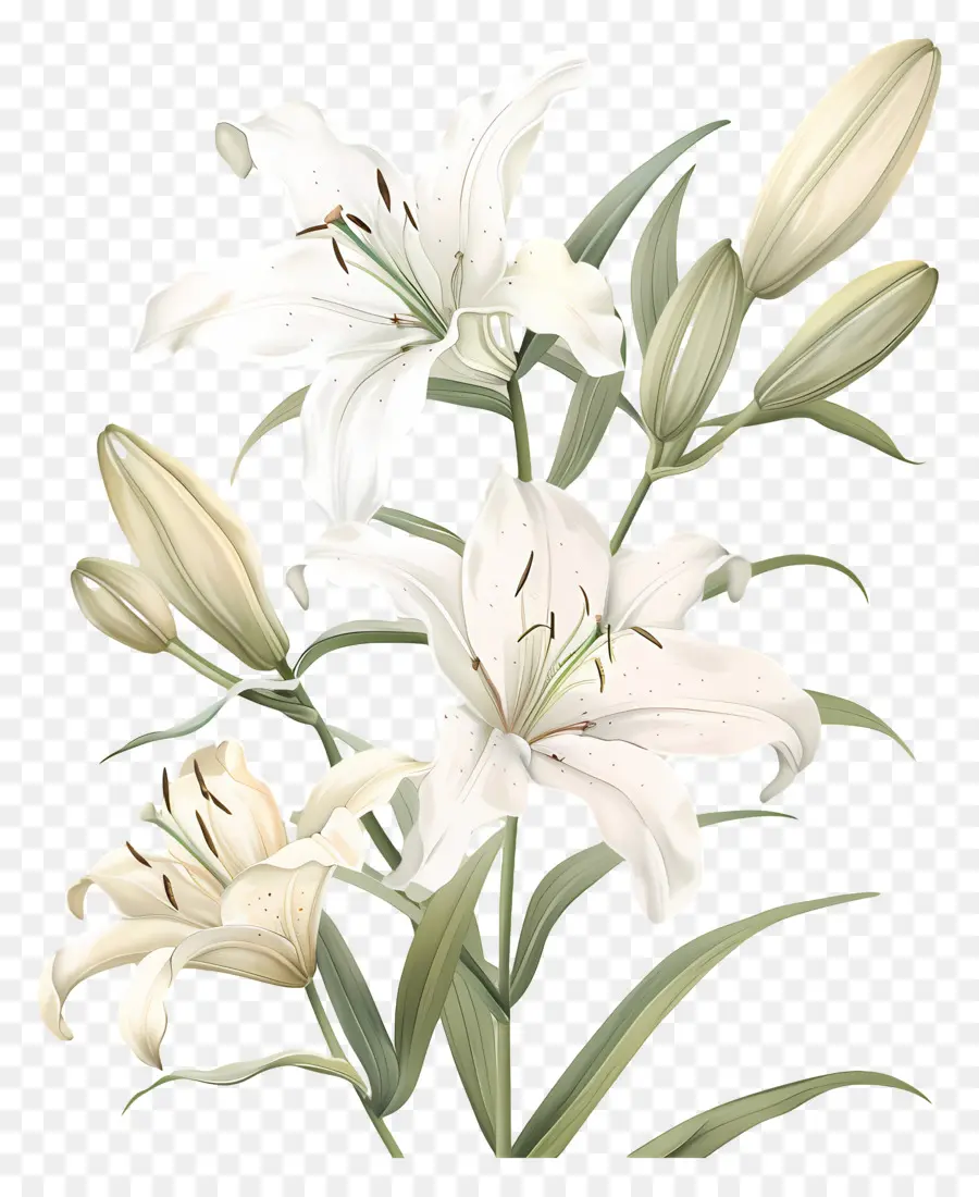 Bunga Lily，Bunga Lili Putih PNG