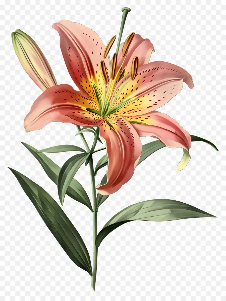 Bunga Lily，Bunga Lili Oranye PNG