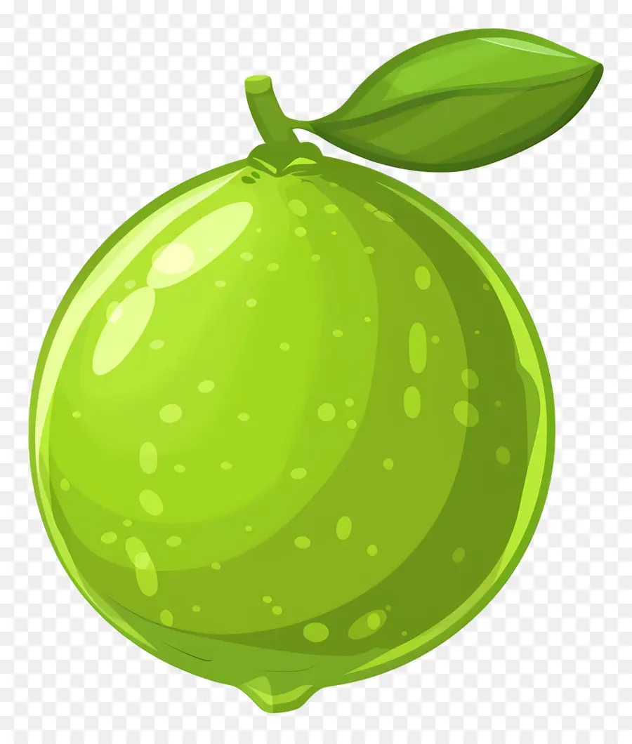 Lemon Hijau，Lemon Dengan Daun PNG