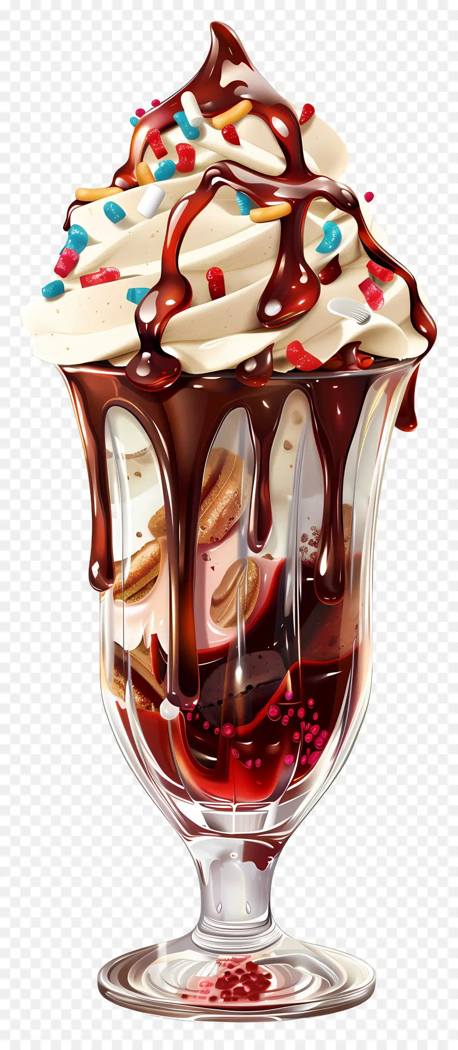 Es Krim Sundae，Sundae Coklat PNG