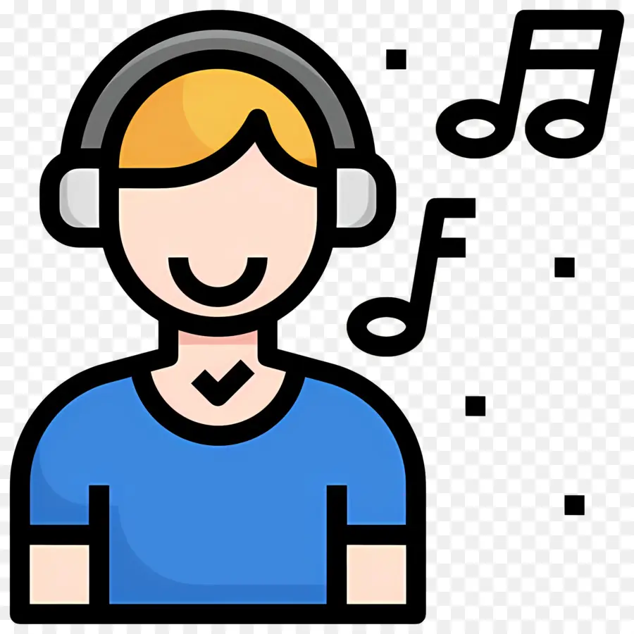 Mendengarkan Musik，Orang Dengan Headphone PNG