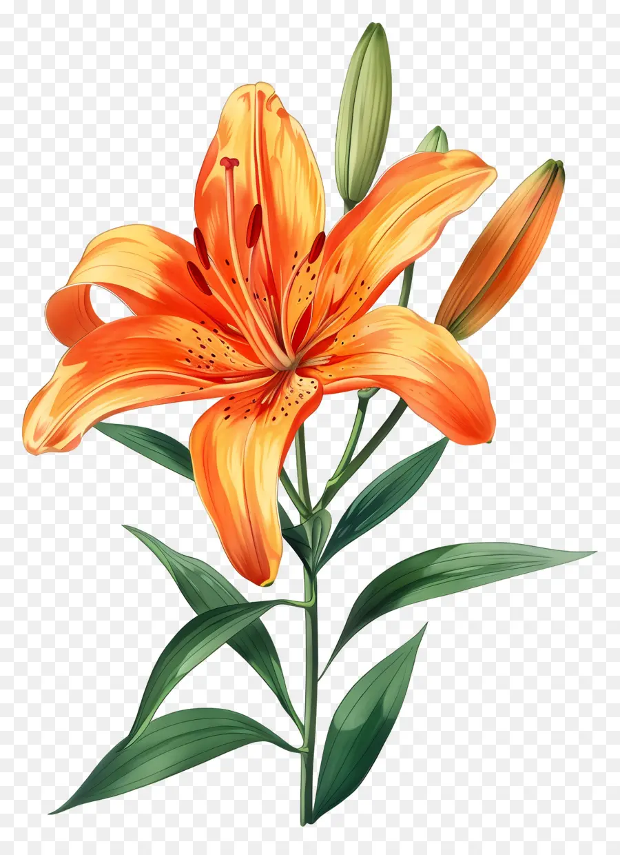 Bunga Lily，Bunga Lili Oranye PNG