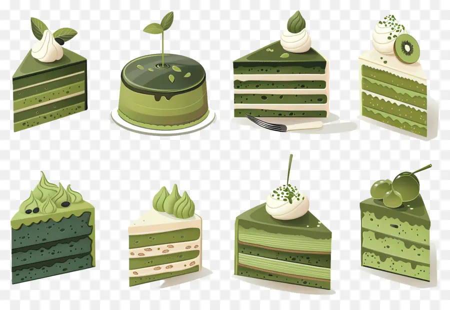 Makanan Penutup Matcha，Kue Hijau PNG