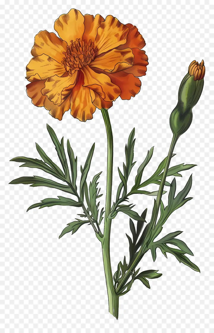 Bunga Marigold，Bunga Jeruk PNG