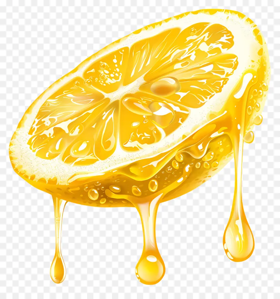 Irisan Lemon，Irisan Lemon Yang Menetes PNG