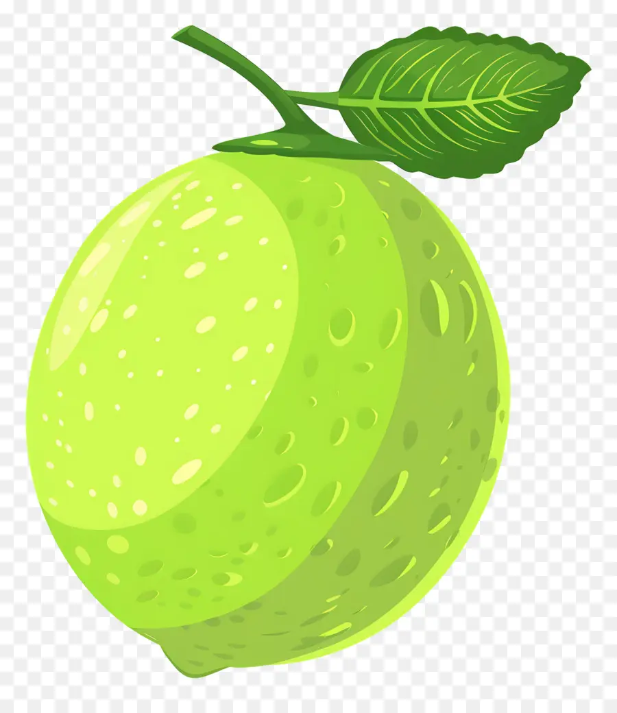 Lemon Hijau，Lemon Dengan Daun PNG