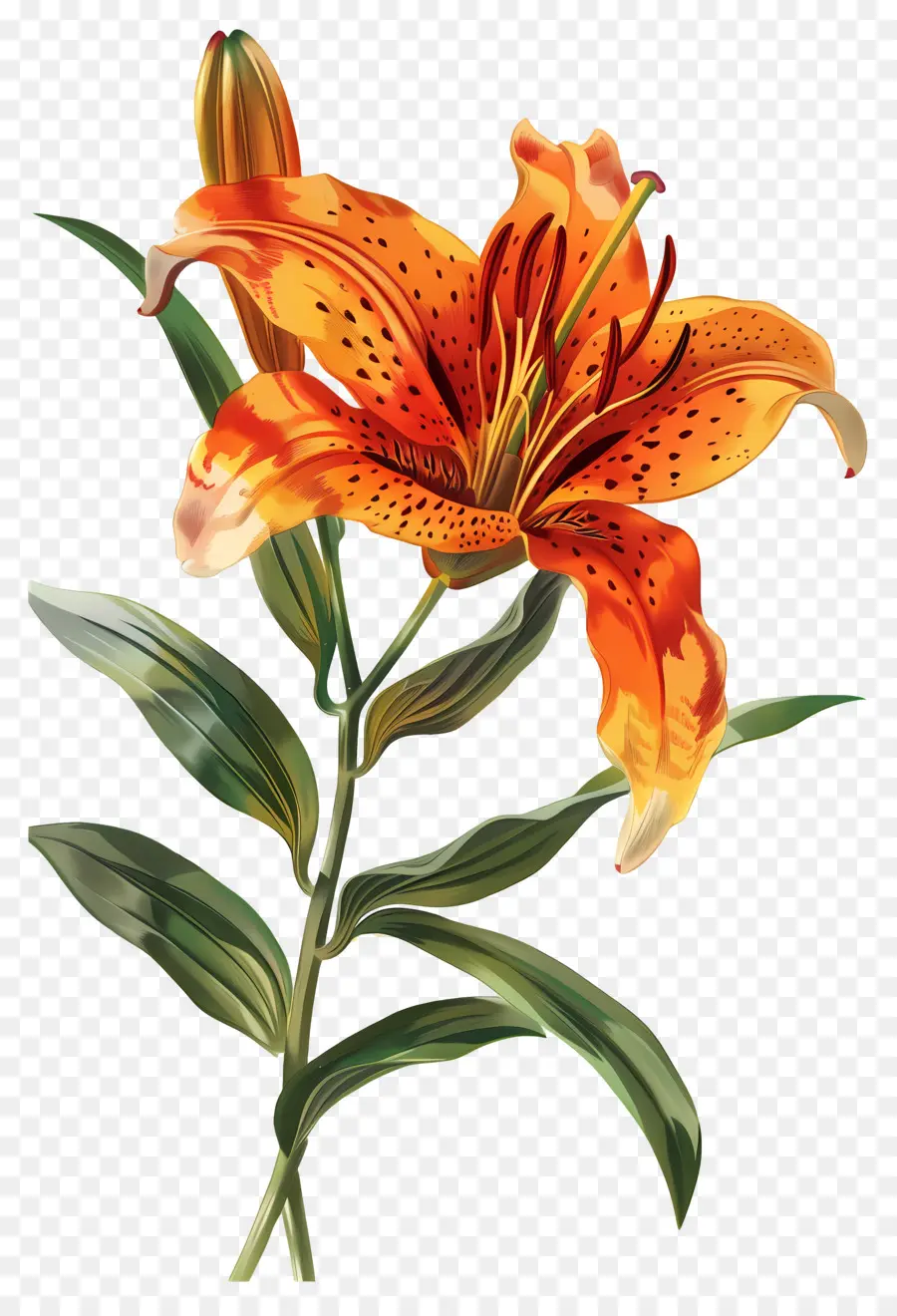 Bunga Lily，Bunga Lili Oranye PNG