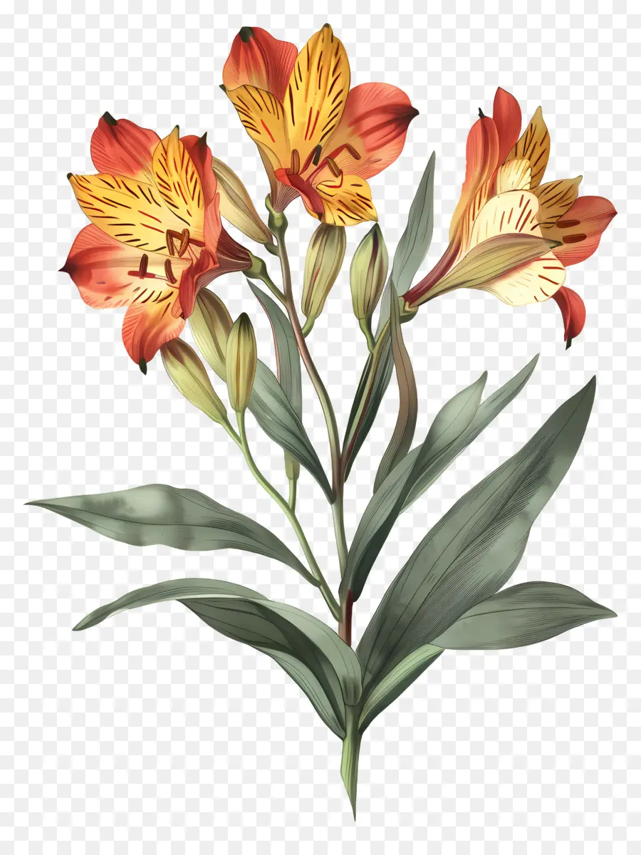 Bunga Lily，Bunga Lili Oranye PNG