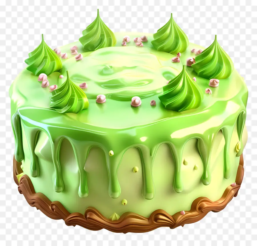 Kue 3d，Kue Tetes Hijau PNG