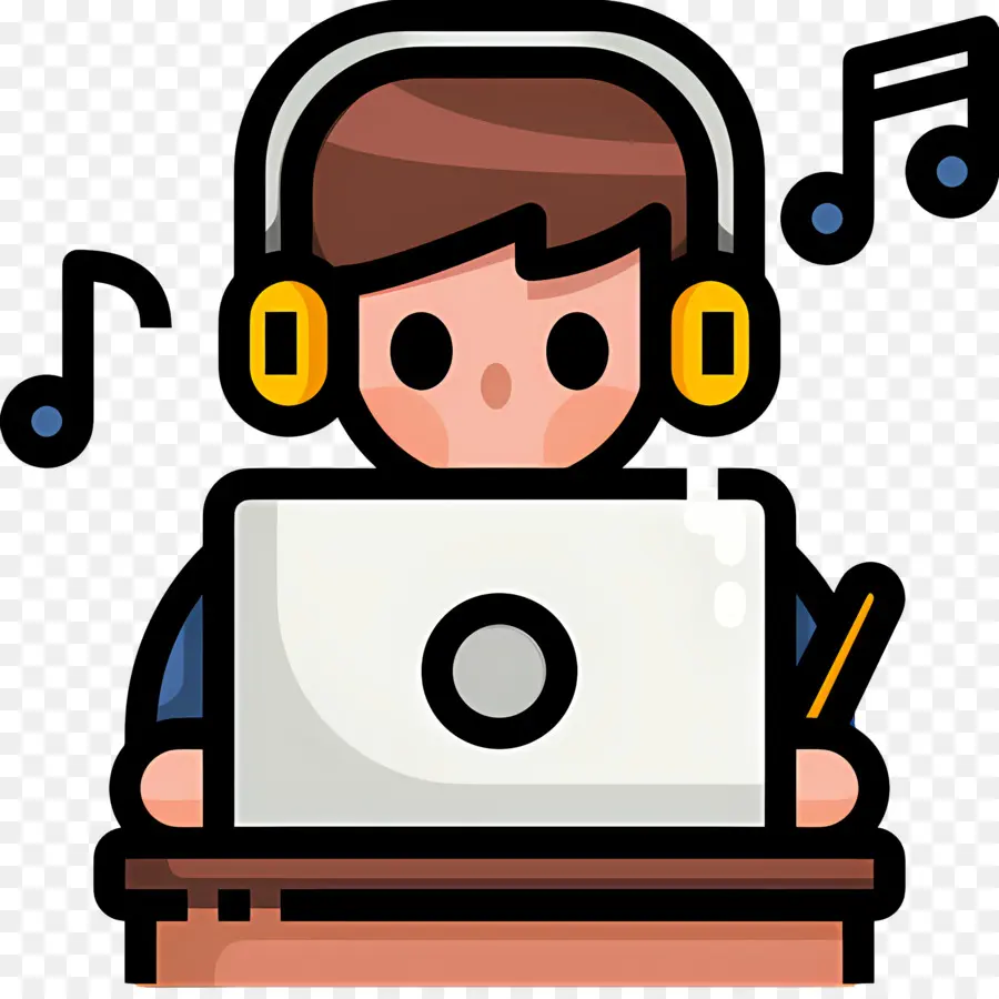 Mendengarkan Musik，Orang Dengan Headphone PNG