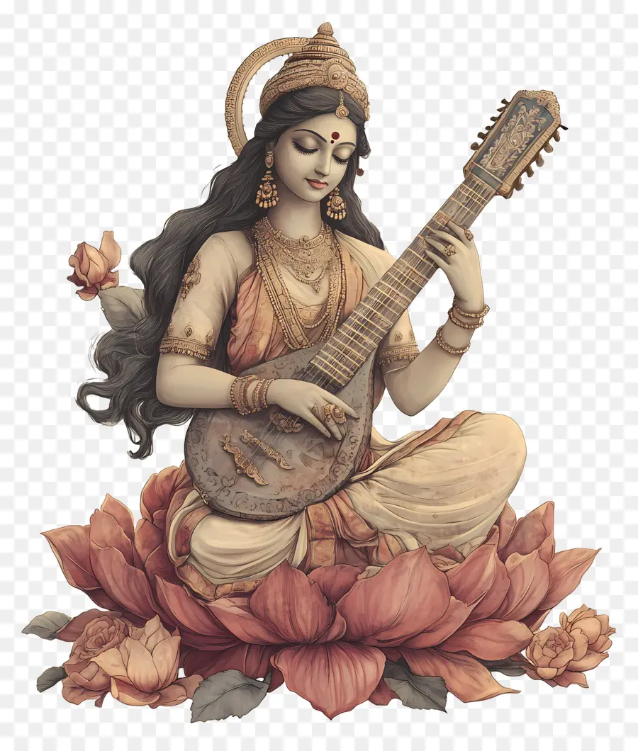 Saraswati，Dewi Dengan Alat Musik PNG