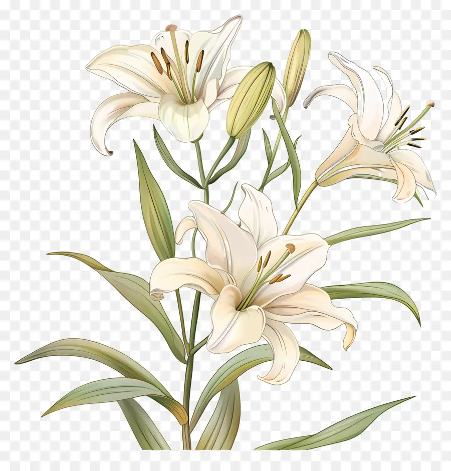 Bunga Lily，Bunga Lili Putih PNG