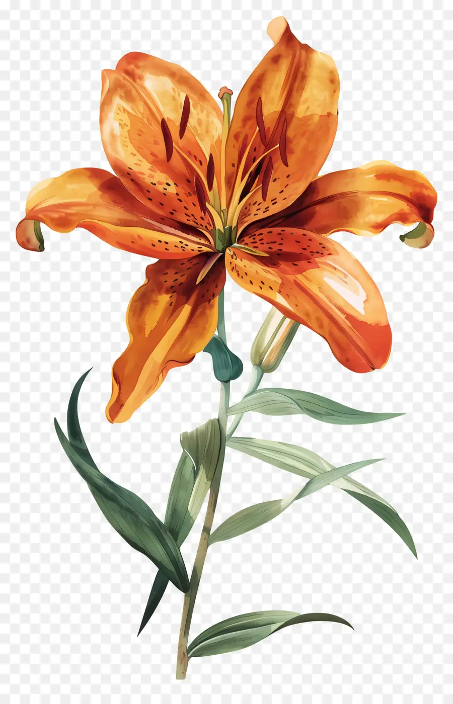 Bunga Lily，Bunga Lili Oranye PNG