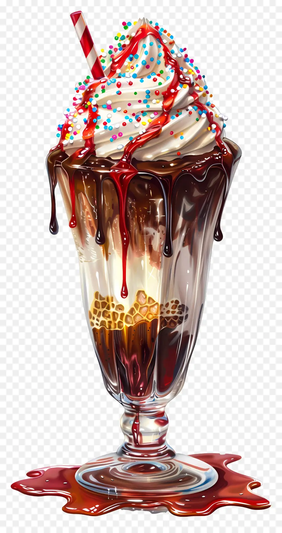 Es Krim Sundae，Sundae Coklat PNG