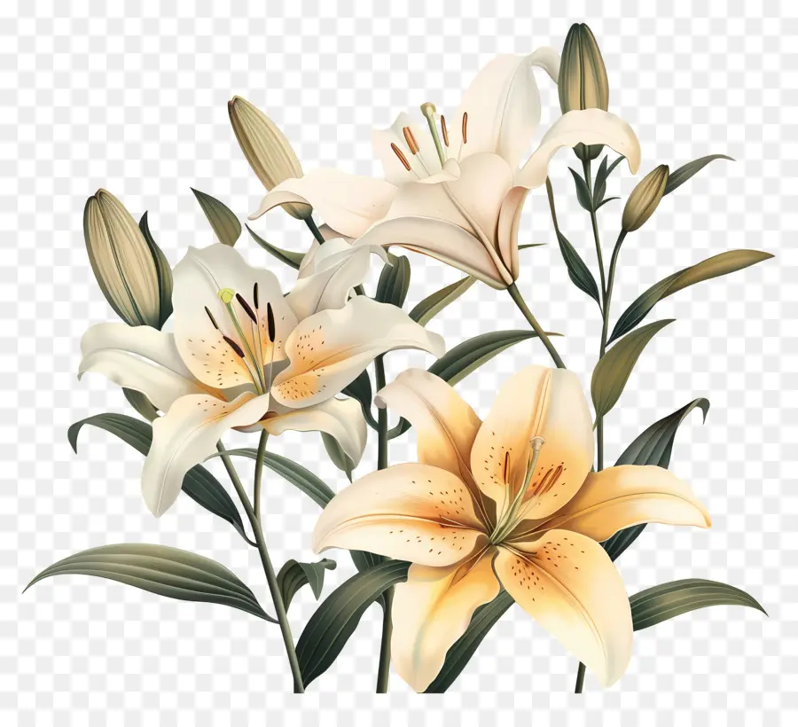 Bunga Lily，Bunga Lili Putih PNG