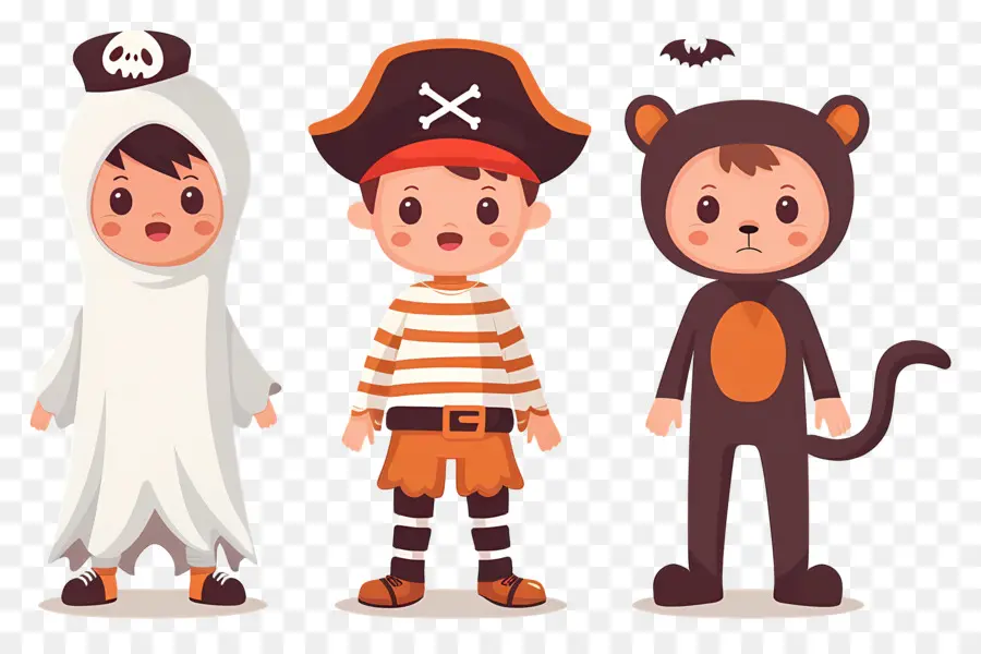 Anak Anak Halloween，Anak Anak Dengan Kostum Halloween PNG