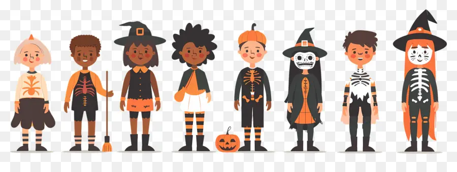 Anak Anak Halloween，Anak Anak Dengan Kostum Halloween PNG