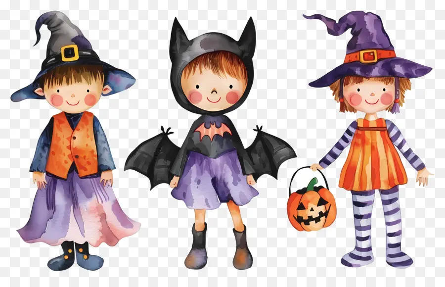 Anak Anak Halloween，Anak Anak Dengan Kostum Halloween PNG