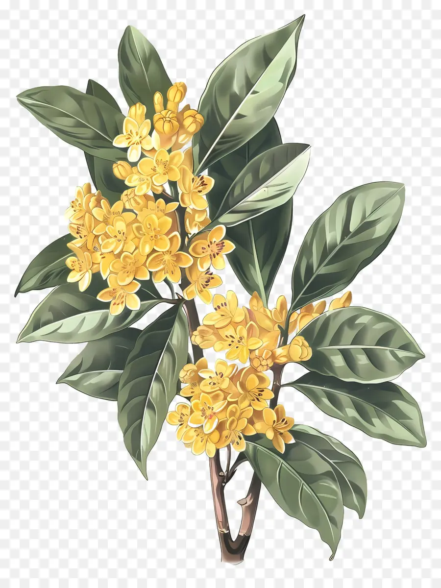 Bunga Osmanthus，Bunga Kuning PNG