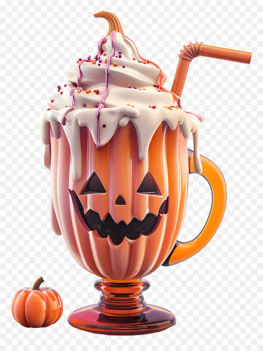 Susu Kocok Halloween，Milkshake Labu PNG