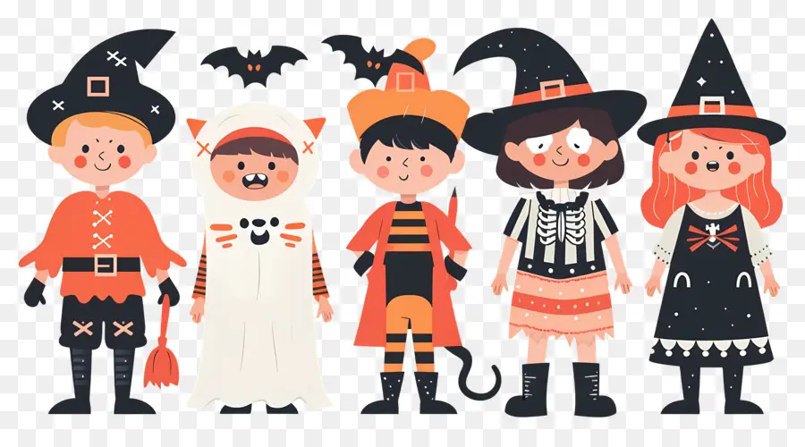 Anak Anak Halloween，Anak Anak Dengan Kostum Halloween PNG