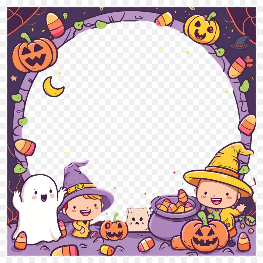 Bingkai Halloween，Bingkai Hantu Halloween PNG