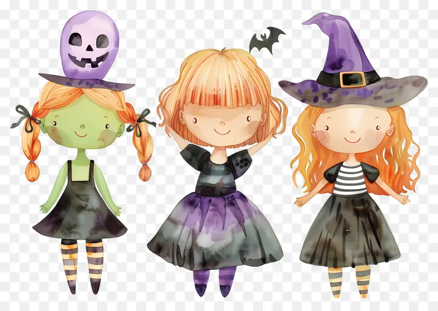 Anak Anak Halloween，Anak Anak Dengan Kostum Halloween PNG