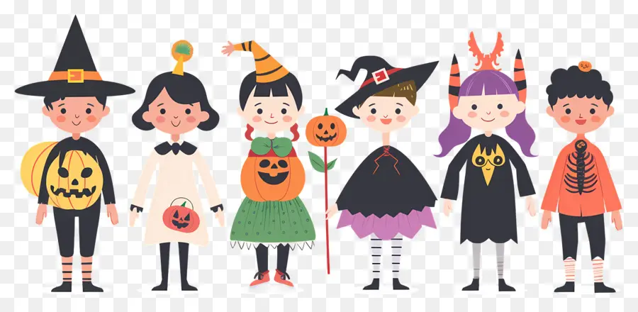 Anak Anak Halloween，Anak Anak Dengan Kostum Halloween PNG