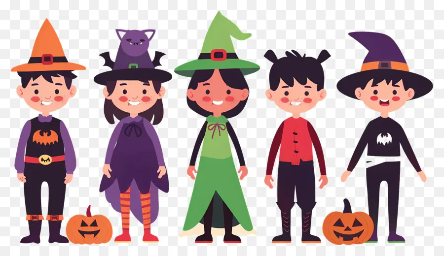 Anak Anak Halloween，Anak Anak Dengan Kostum Halloween PNG