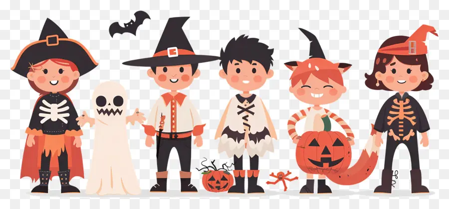 Anak Anak Halloween，Anak Anak Dengan Kostum Halloween PNG