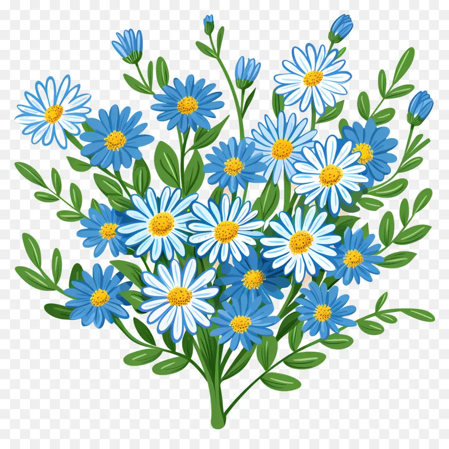 Bunga Daisy，Aster Biru PNG